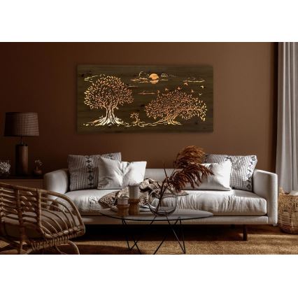 Li-Go 5307/DUB2 - Світлодіодна настінна декоративна панель з регульованою яскравістю LED/24W/230V 120x60 cm дуб/Три дуби