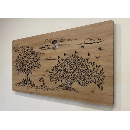 Li-Go 5307/DUB2 - Світлодіодна настінна декоративна панель з регульованою яскравістю LED/24W/230V 120x60 cm дуб/Три дуби