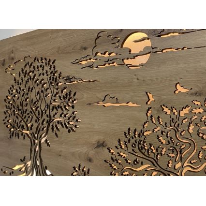 Li-Go 5307/DUB2 - Світлодіодна настінна декоративна панель з регульованою яскравістю LED/24W/230V 120x60 cm дуб/Три дуби