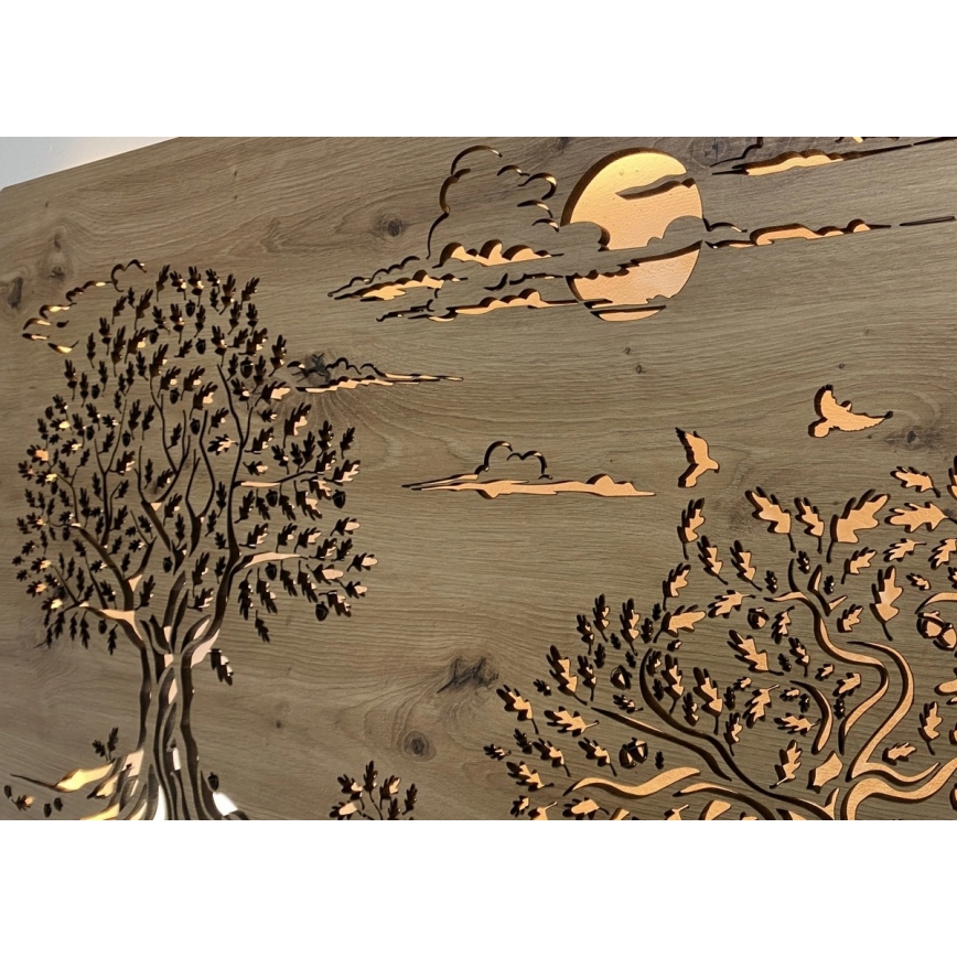 Li-Go 5307/DUB2 - Світлодіодна настінна декоративна панель з регульованою яскравістю LED/24W/230V 120x60 cm дуб/Три дуби