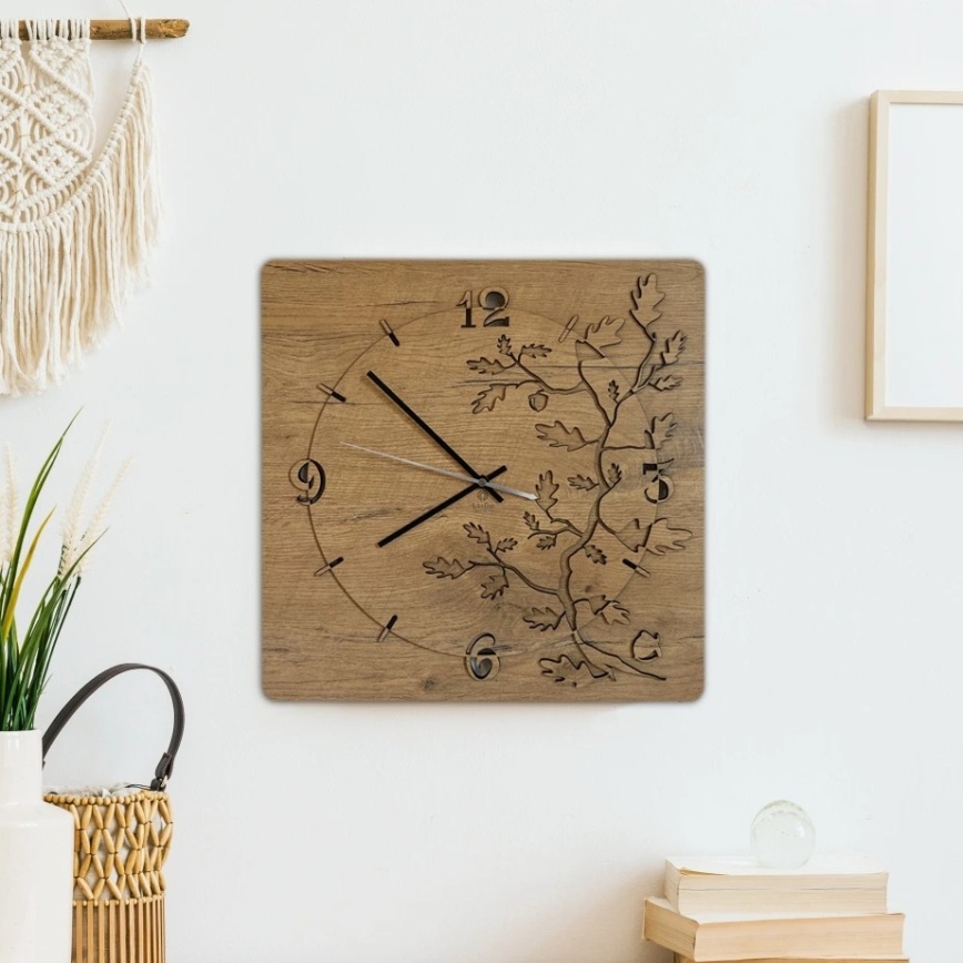 Li-Go 5499/DUB2 - Настенные часы 1xAA 40x40 см дуб
