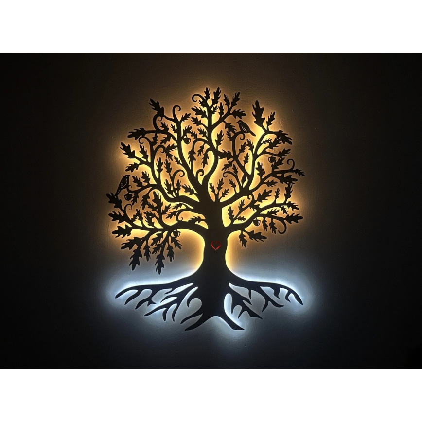 Li-Go 5732/DUB/S2 - Настінна світлодіодна декорація з регульованою яскравістю, 10 Вт / 5 В, 20000 мА·год, 68×80 см, дуб