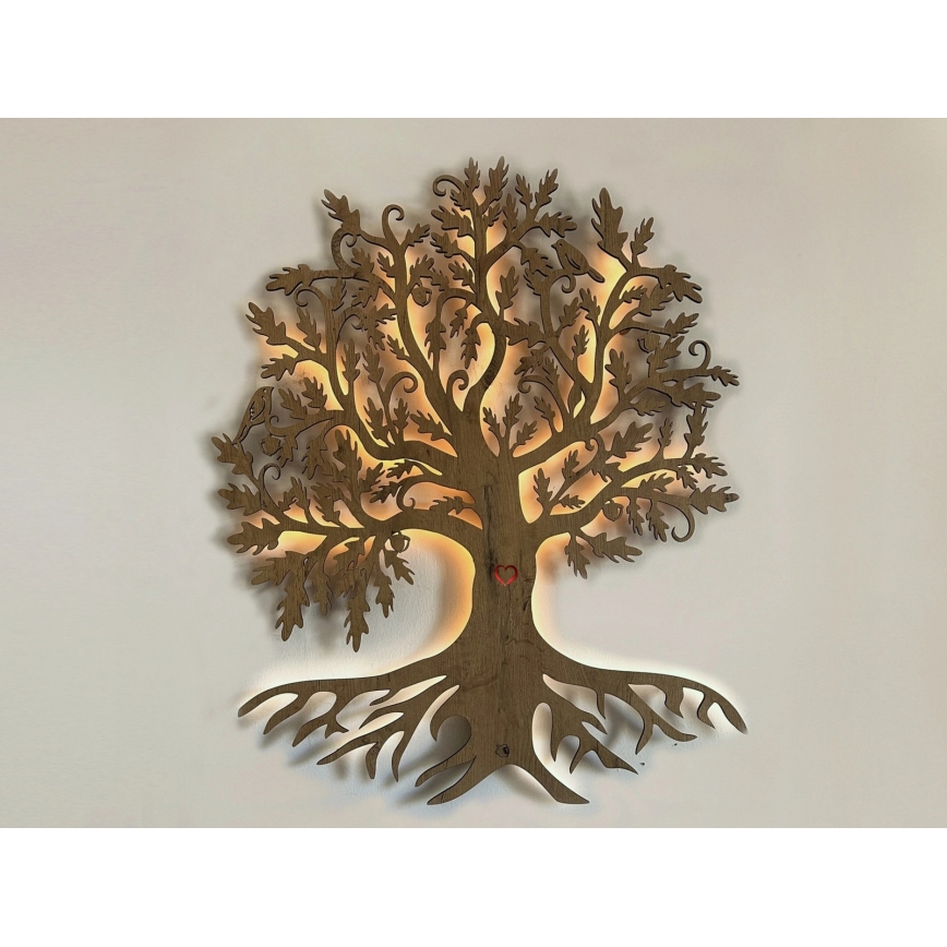 Li-Go 5739/DUB2 - Світлодіодна настінна декоративна панель з регулюванням яскравості 10 Вт/230 В 68x80 см дуб