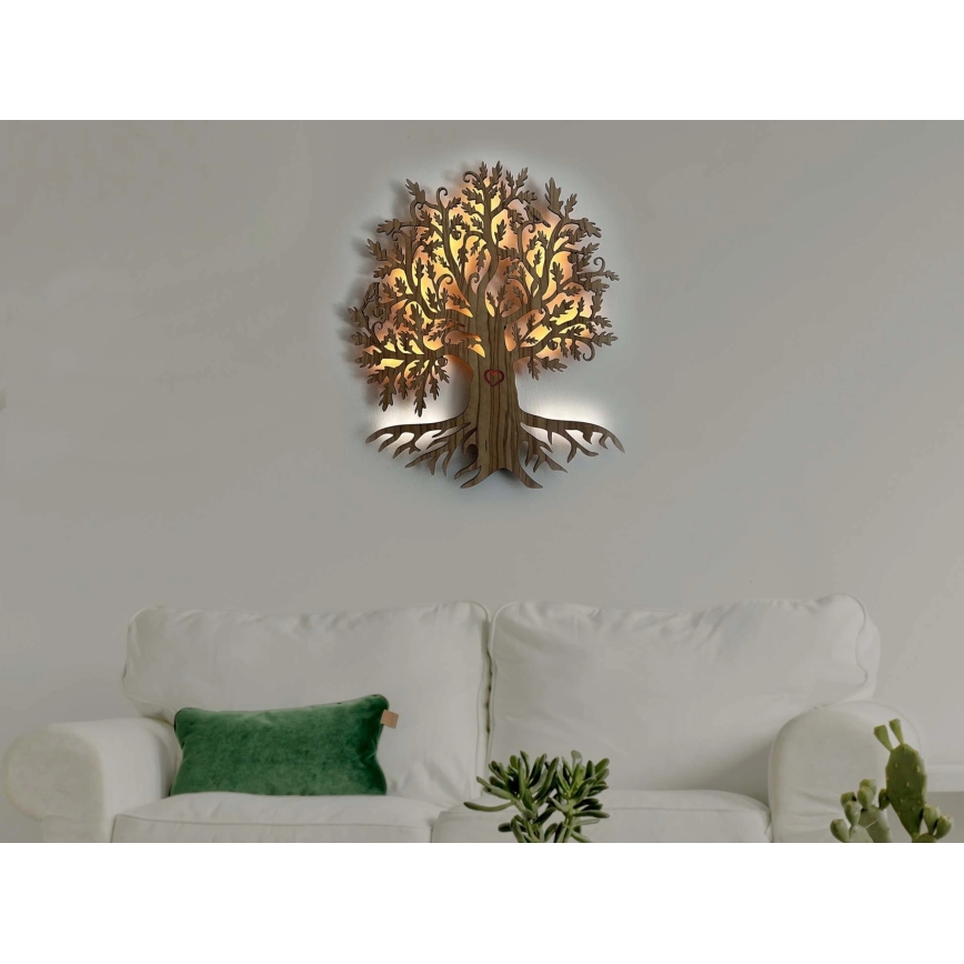 Li-Go 5747/DUB2 - Регульована настінна LED декорація LED/10Вт/230В 45x55 см дуб