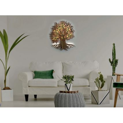 Li-Go 5747/DUB2 - Регульована настінна LED декорація LED/10Вт/230В 45x55 см дуб