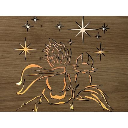 Li-Go 5788/DUB2 - Настольный декоративный светильник LED/12W/230V 19x19 cm дуб/Маленький принц