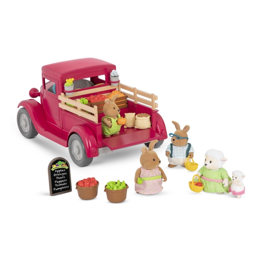 Li'l Woodzeez - Игрушечный набор грузовик фермера с подставкой для еды 3xAAA