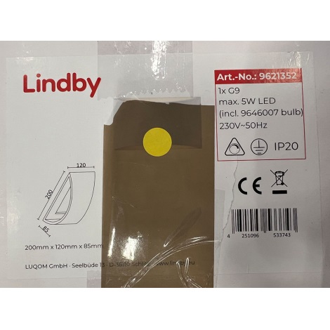 Lindby - LED Настінний світильник HEIKO 1xG9/3W/230V