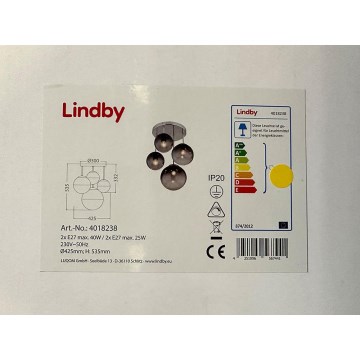 Lindby - Люстра на штанзі ROBYN 2xE27/40W/230V + 2xE27/25W/230V