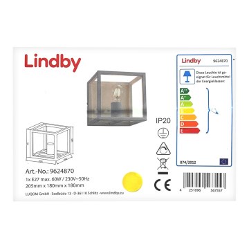 Lindby - Настінний світильник MERON 1xE27/60W/230V