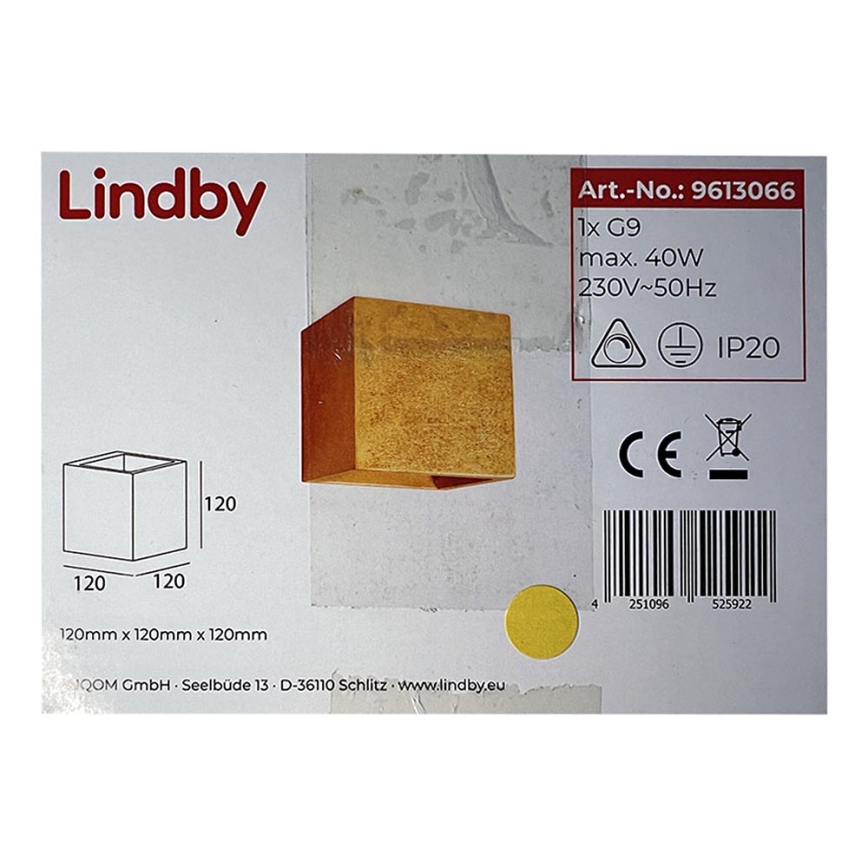 Lindby - Настінний світильник YADE 1xG9/20W/230V
