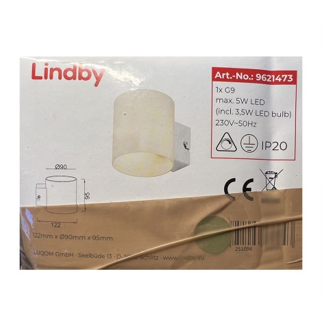 Lindby - Настінний світильник GERRIT 1xG9/5W/230V