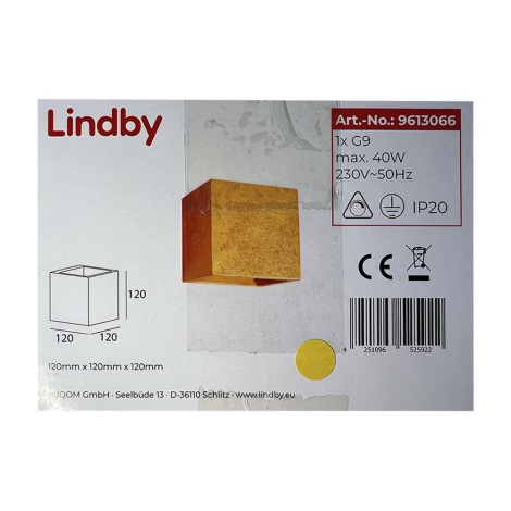 Lindby - Настінний світильник YADE 1xG9/20W/230V