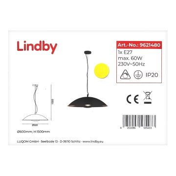 Lindby - Підвісна люстра EMILIENNE 1xE27/60W/230V