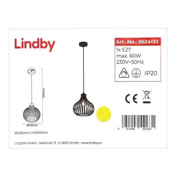 Lindby - Підвісна люстра FRANCES 1xE27/60W/230V