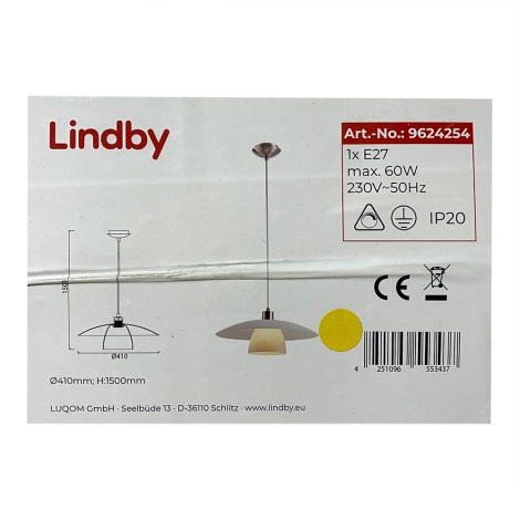 Lindby - Подвесная люстра DOLORES 1xE27/60W/230V