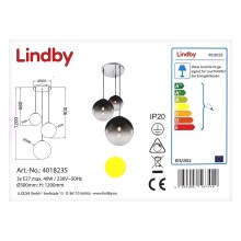 Lindby - Подвесная люстра ROBYN 3xE27/40W/230V