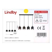 Lindby - Подвесная люстра TALLINN 4xE27/60W/230V