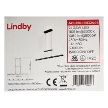 Lindby - Підвісна LED люстра з регулюванням яскравості NAIARA 7xLED/4W/230V