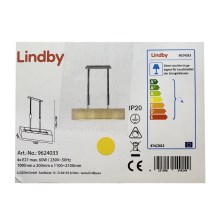 Lindby - Підвісна люстра з регулюванням яскравості MARIAT 4xE27/60W/230V