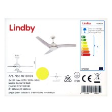 Lindby - Стельовий вентилятор EMANUEL 2xE14/42W/230V + дистанційне керування