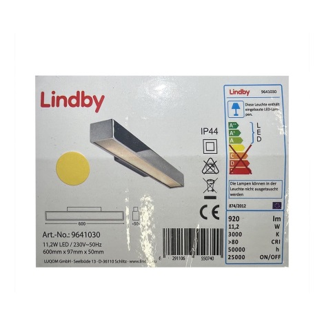 Lindby - Светодиодная подсветка для зеркала в ванной комнате KIANA LED/11,2W/230V IP44