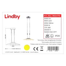 Lindby - Светодиодная подвесная люстра с регулированием яркости AMIDALA LED/36W/230V