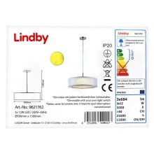 Lindby - Светодиодная подвесная люстра с регулированием яркости AMON 3xLED/12W/230V