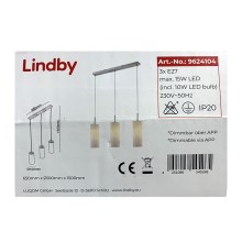 Lindby - Светодиодная подвесная RGBW-люстра с регулированием яркости FELICE 3xE27/10W/230V Wi-Fi Tuya