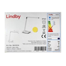Lindby - Светодиодная сенсорная настольная лампа с регулированием яркости KUNO LED/10W/230V + USB