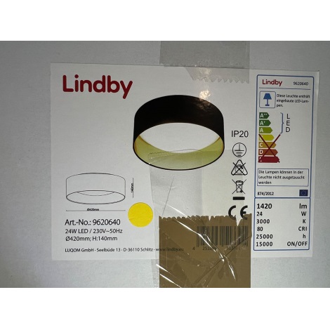 Lindby - Светодиодный потолочный светильник COLEEN LED/24W/230V
