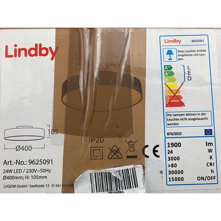 Lindby - Светодиодный потолочный светильник SAIRA LED/24W/230V