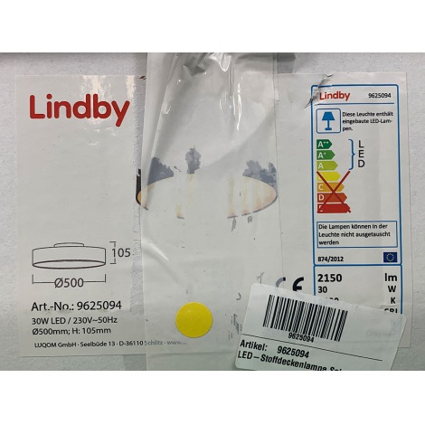 Lindby - Светодиодный потолочный светильник SAIRA LED/30W/230V