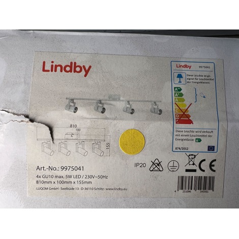 Lindby - Светодиодный точечный светильник SULAMITA 4xGU10/5W/230V