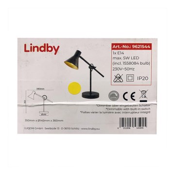 Lindby - Світлодіодна настільна лампа з регулюванням яскравості ZERA 1xE14/5W/230V
