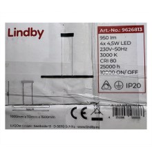 Lindby - Світлодіодна підвісна люстра з регулюванням яскравості SOLVINA 4xLED/4,5W/230V