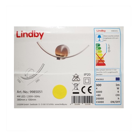 Lindby - Світлодіодний настінний світильник IVEN LED/7W/230V