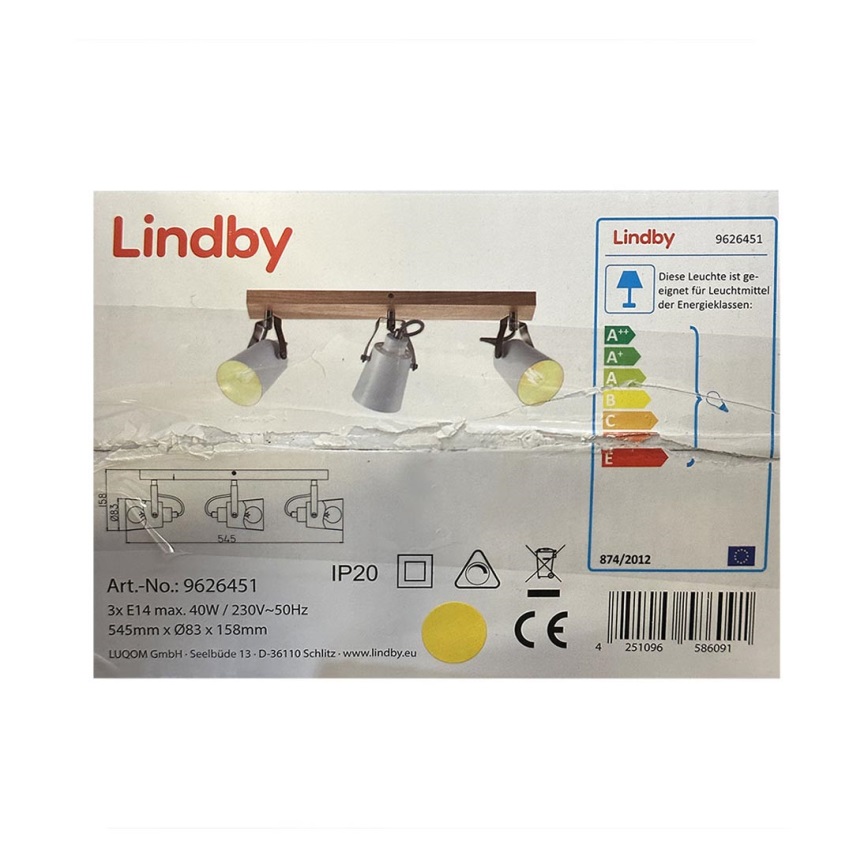 Lindby - Точковий світильник BLANA 3xE14/40W/230V