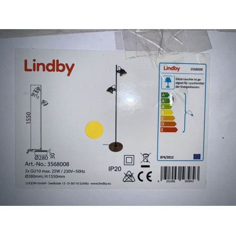 Lindby - Торшер SHILA 2xGU10/25W/230V