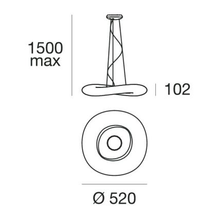 Linea Light 8005 - Світлодіодна підвісна люстра з регулюванням яскравості MR. MAGOO LED/23W/230V діаметр 52 см
