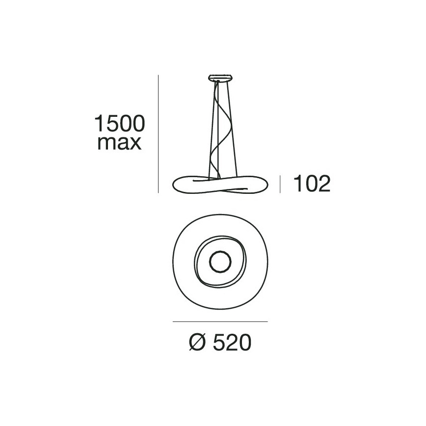 Linea Light 8005 - Світлодіодна підвісна люстра з регулюванням яскравості MR. MAGOO LED/23W/230V діаметр 52 см