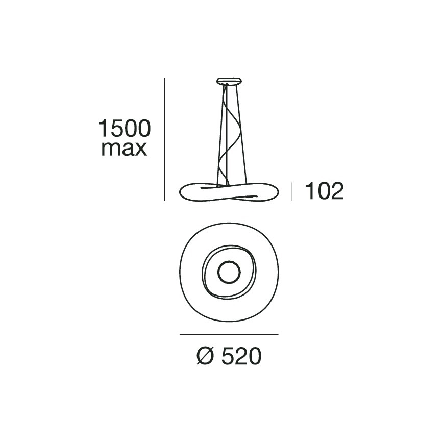 Linea Light 8005 - Світлодіодна підвісна люстра з регулюванням яскравості MR. MAGOO LED/23W/230V діаметр 52 см