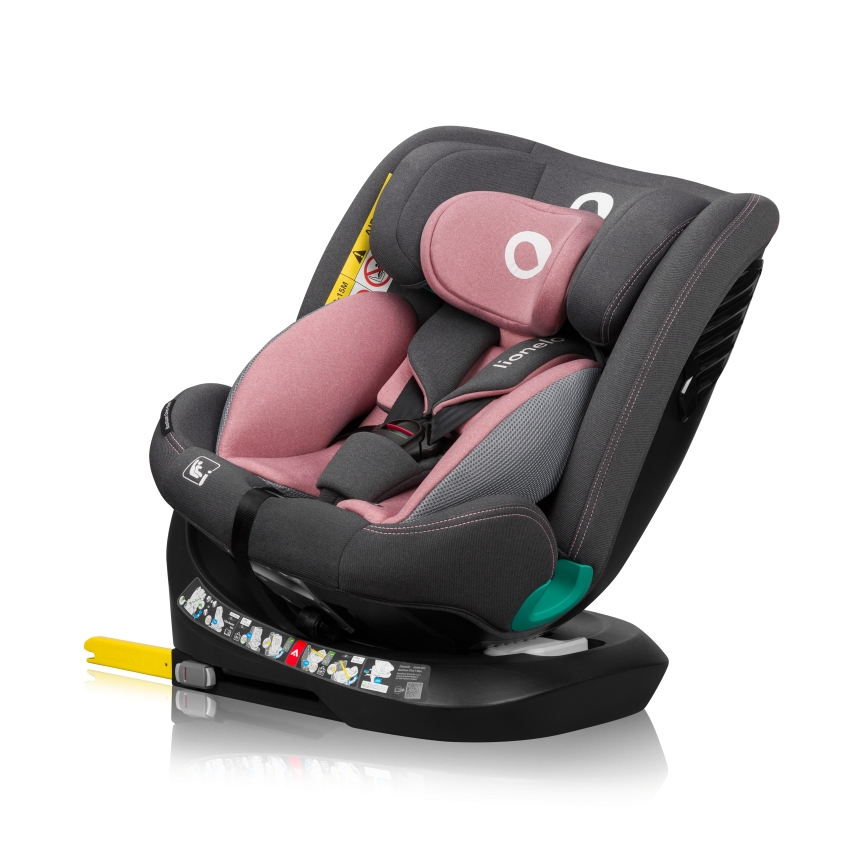 Lionelo - Поворотное автокресло с базой BASTIAAN ONE i-Size 40-150 см Pink Rose