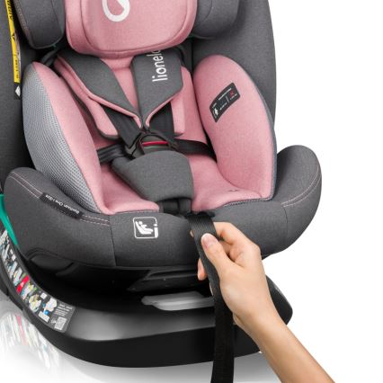 Lionelo - Поворотное автокресло с базой BASTIAAN ONE i-Size 40-150 см Pink Rose