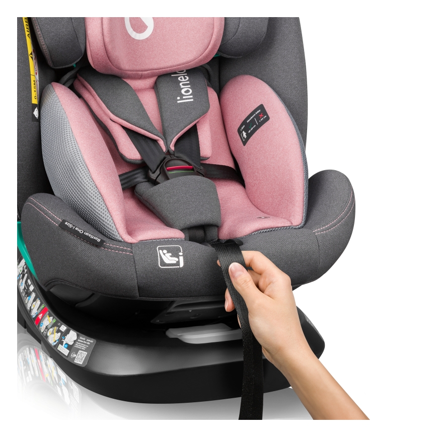 Lionelo - Поворотное автокресло с базой BASTIAAN ONE i-Size 40-150 см Pink Rose