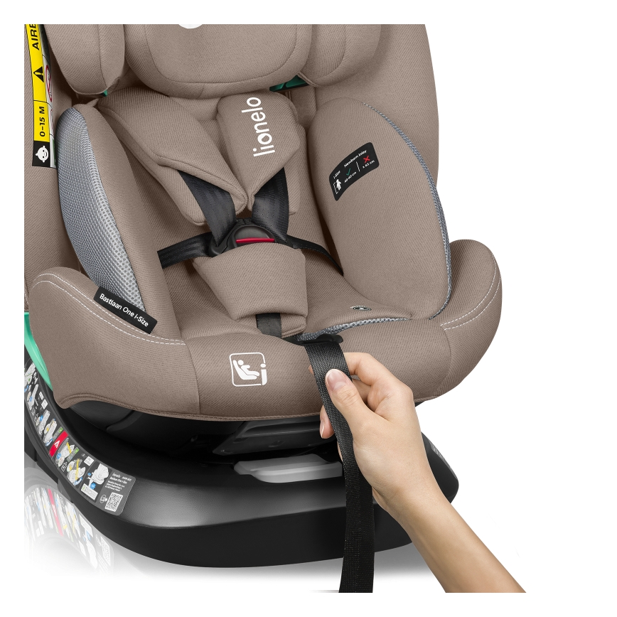 Lionelo - Автокресло с поворотной базой BASTIAAN ONE i-Size 40-150 см, песочно-бежевое