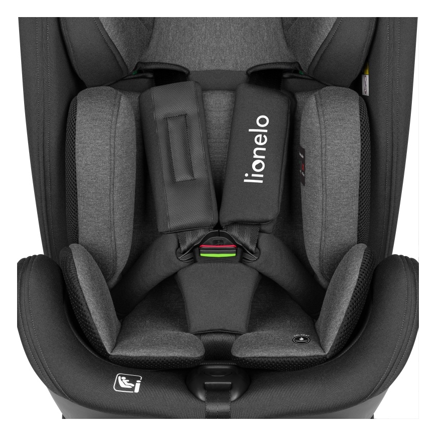 Lionelo - автокресло с базой, поворотное HARPER i-Size 76-150 см черный карбон