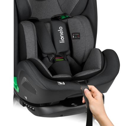 Lionelo - автокресло с базой, поворотное HARPER i-Size 76-150 см черный карбон