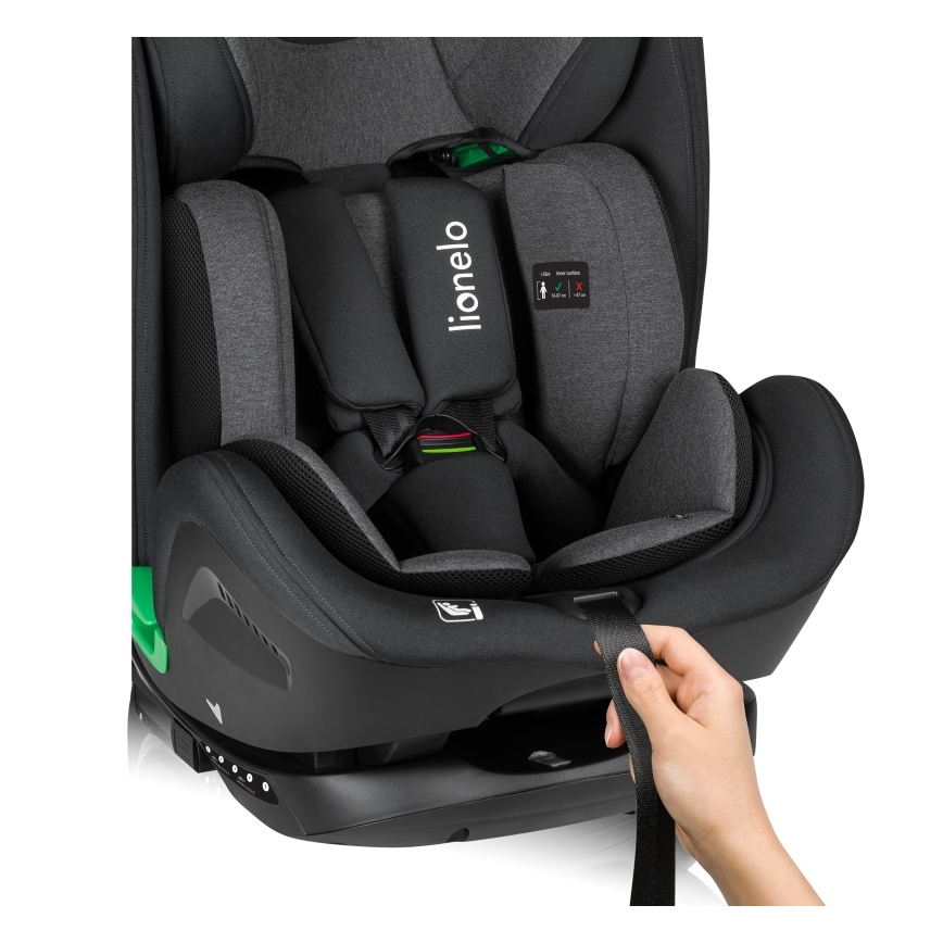 Lionelo - автокресло с базой, поворотное HARPER i-Size 76-150 см черный карбон