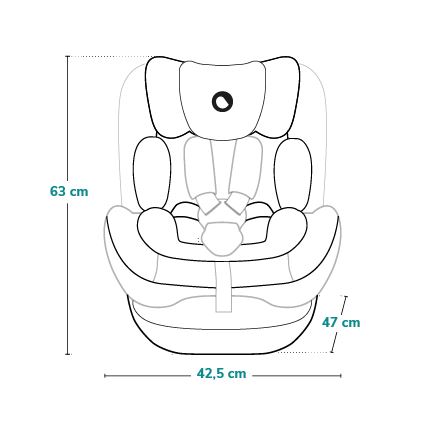 Lionelo - автокресло с базой, поворотное HARPER i-Size 76-150 см черный карбон